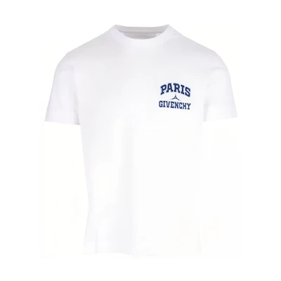 GIVENCHY White Crewneck T-Shirt with Solid Color Letter Print BM716G3YE3-100