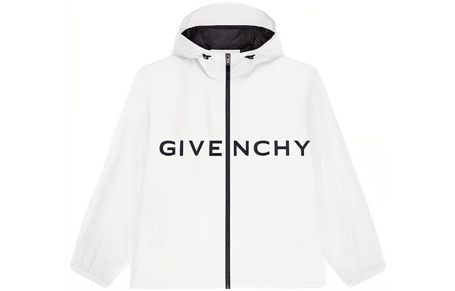 Givenchy  White Hooded Jacket with Letter Logo Print. BM011313YT-100