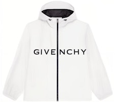 Givenchy White Hooded Jacket with Letter Logo Print. BM011313YT-100 Givenchy White Hooded Jacket with Letter Logo Print. BM011313YT-100