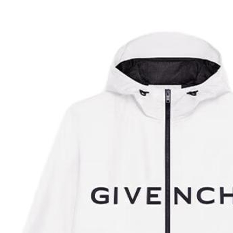 Lookbook ジバンシィ ホワイト フード ジャケット レターロゴプリント付き. BM011313YT-100