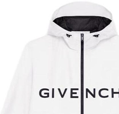 ジバンシィ ホワイト フード ジャケット レターロゴプリント付き. BM011313YT-100 Lookbook ジバンシィ ホワイト フード ジャケット レターロゴプリント付き. BM011313YT-100