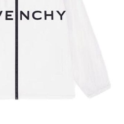 ジバンシィ ホワイト フード ジャケット レターロゴプリント付き. BM011313YT-100 Sizing ジバンシィ ホワイト フード ジャケット レターロゴプリント付き. BM011313YT-100