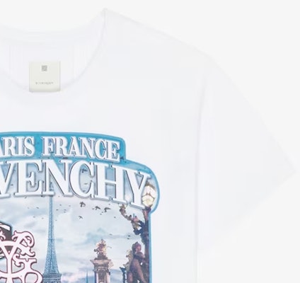 Givenchy White Letter Print Crewneck Short Sleeve T-Shirt. BM71JB3YJK-100 Sizing Givenchy White Letter Print Crewneck Short Sleeve T-Shirt. BM71JB3YJK-100