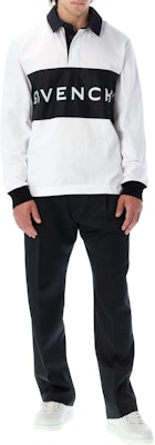 Givenchy Kemeja Polo Lengan Panjang Putih dengan Desain Cetak Huruf. BM71CS30VV-130 Shop Givenchy Kemeja Polo Lengan Panjang Putih dengan Desain Cetak Huruf. BM71CS30VV-130