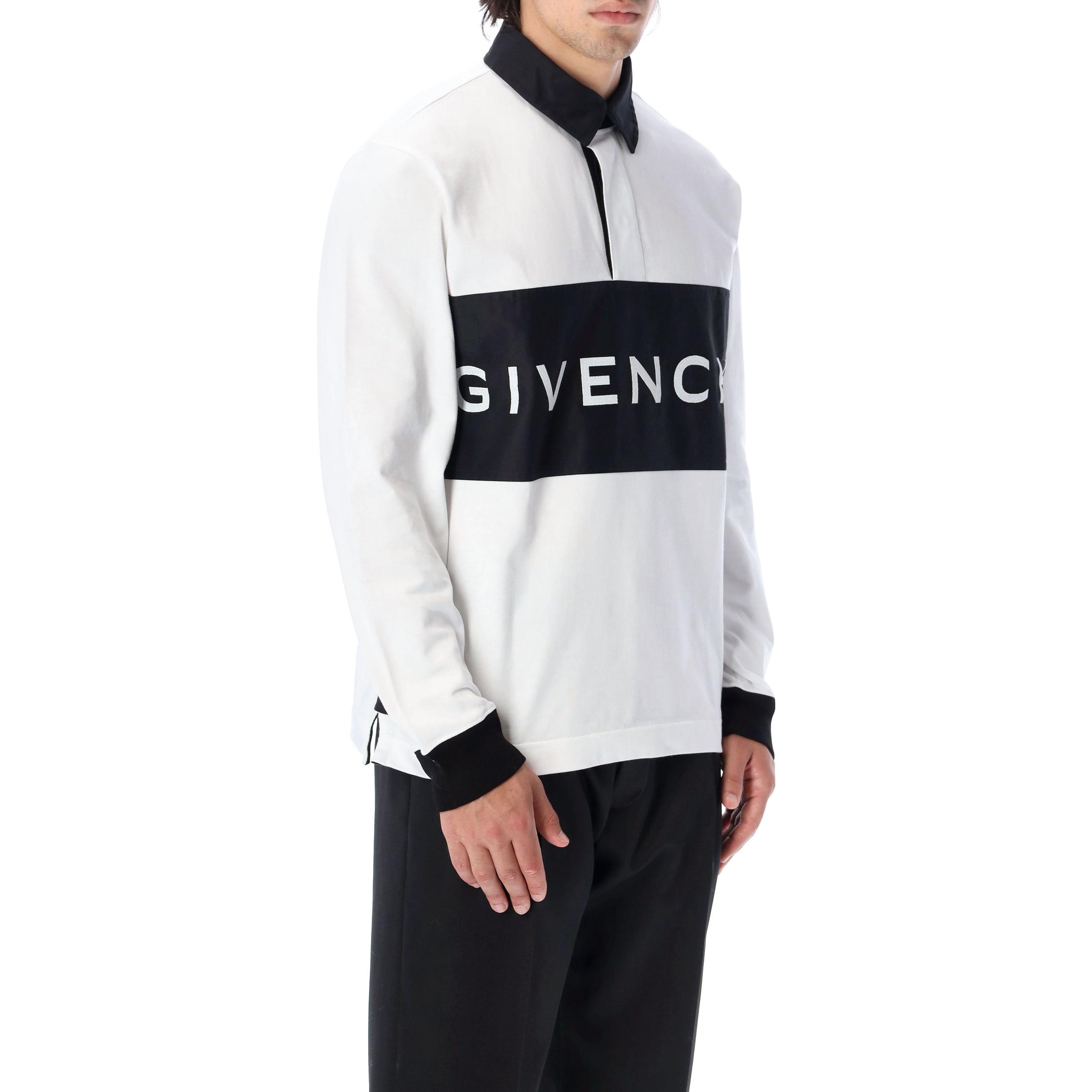 Details for Givenchy Kemeja Polo Lengan Panjang Putih dengan Desain Cetak Huruf. BM71CS30VV-130