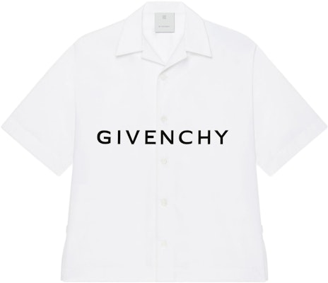 GIVENCHY Kemeja Putih Lengan Panjang dengan Cetakan Huruf dan Desain Kerah BM60T51YC8-116 Order GIVENCHY Kemeja Putih Lengan Panjang dengan Cetakan Huruf dan Desain Kerah BM60T51YC8-116