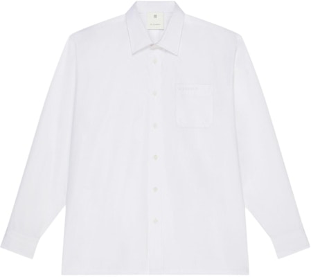紀梵希白色純色扣襟領長袖Poplin襯衫 BM610014M6-100 Order 紀梵希白色純色扣襟領長袖Poplin襯衫 BM610014M6-100