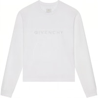 Givenchy White Loose Fit Crewneck Long Sleeve T-Shirt with Letter Print BM71KK3YJ9-100 Givenchy White Loose Fit Crewneck Long Sleeve T-Shirt with Letter Print BM71KK3YJ9-100