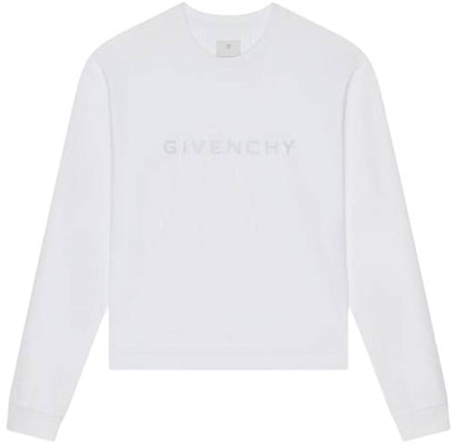 Givenchy Kaos Lengan Panjang Putih Loose Fit Crewneck dengan Cetak Huruf. BM71KK3YJ9-100 Order Givenchy Kaos Lengan Panjang Putih Loose Fit Crewneck dengan Cetak Huruf. BM71KK3YJ9-100