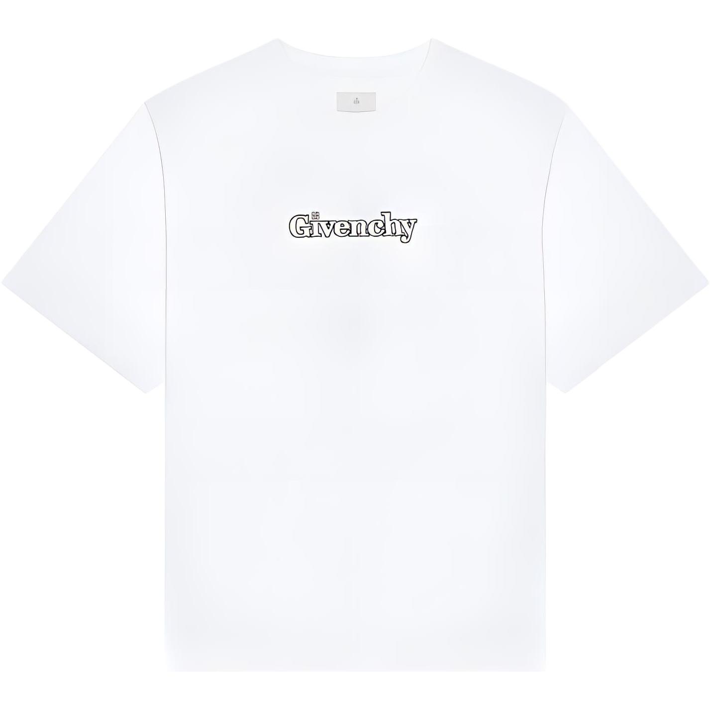Givenchy  White Oversized Letter Print Crewneck T-Shirt BM712H3YEC-100