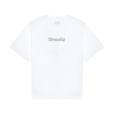 Givenchy White Oversized Letter Print Crewneck T-Shirt BM712H3YEC-100