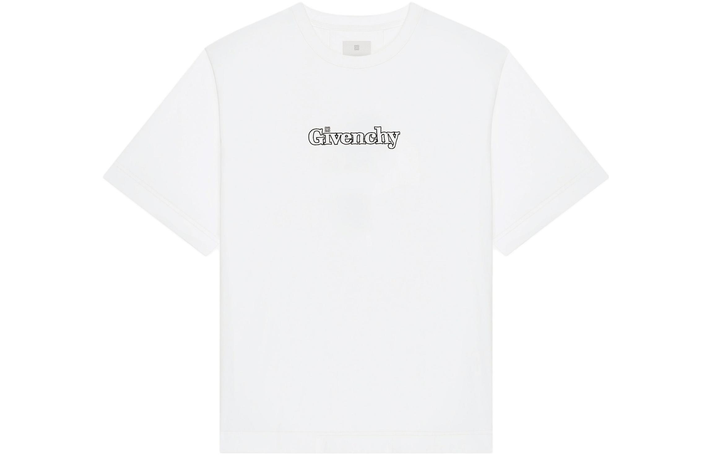 Order ジバンシィ ホワイト オーバーサイズ レタープリント クルーネックTシャツ BM712H3YEC-100