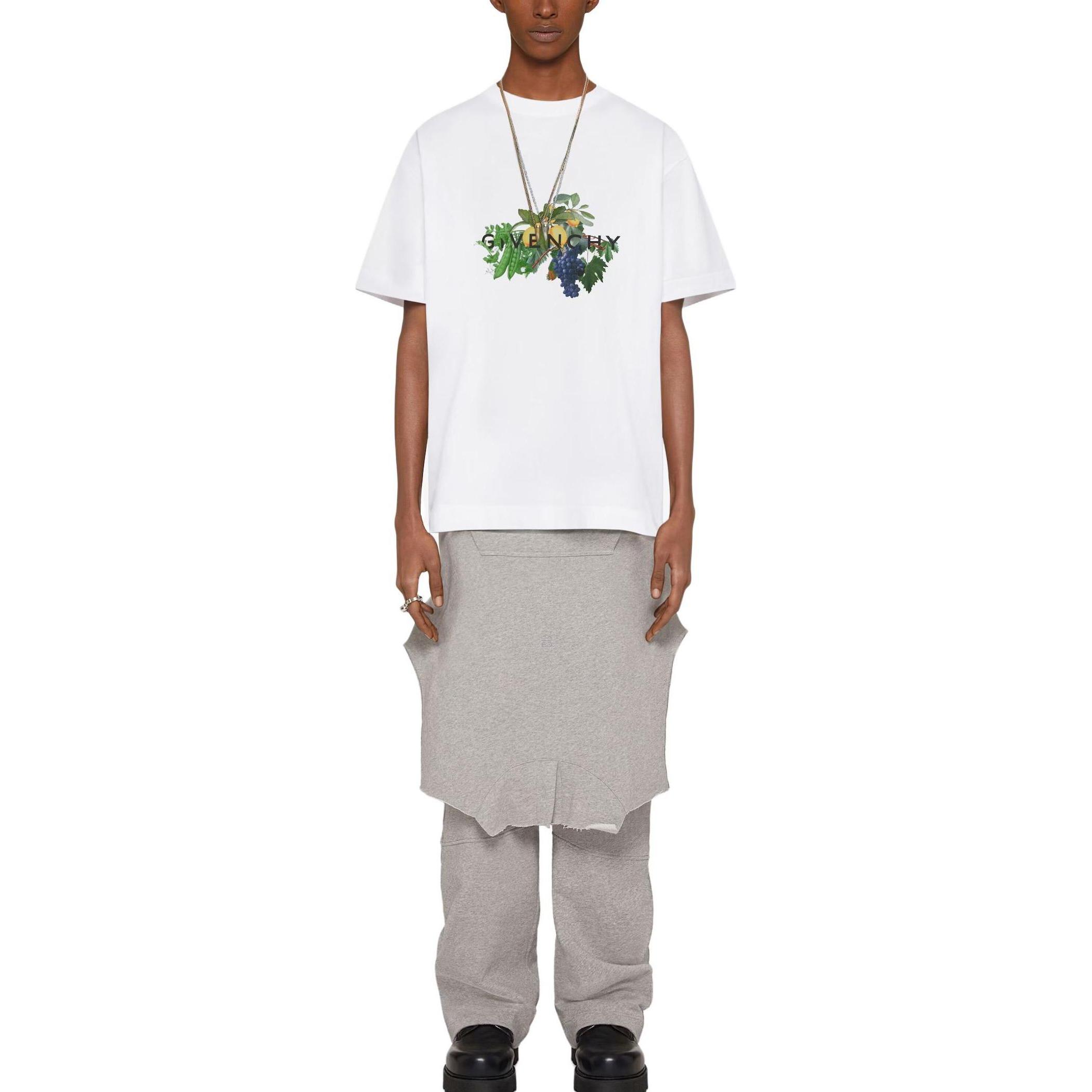 GIVENCHY  White Relaxed Fit Short Sleeve Tee with Botanical Fruit Print BM71JA3YGP-100 圖 4