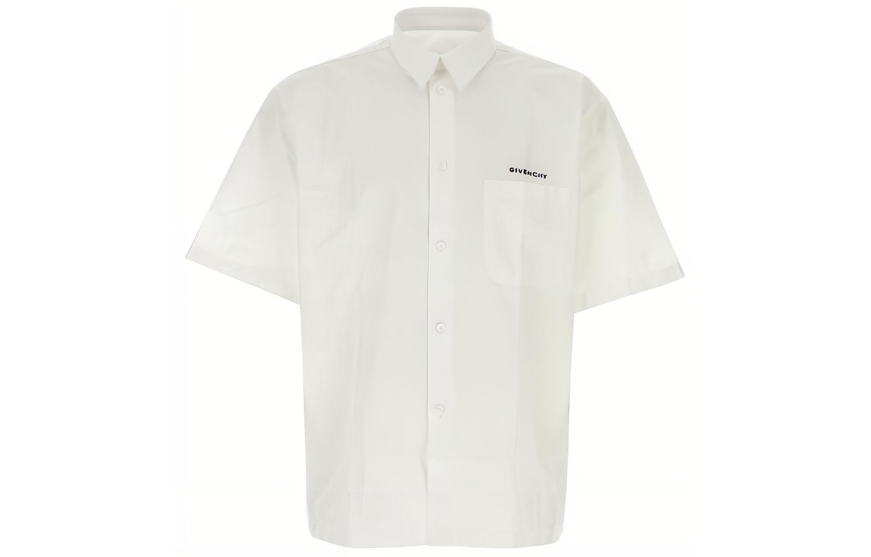 Givenchy  White Short-Sleeve Polo Shirt with Letter Print. BM610814M6-100
