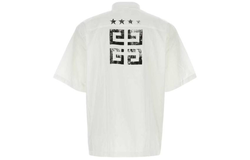 Lookbook Givenchy Kaos Polo Lengan Pendek Putih dengan Cetak Huruf. BM610814M6-100