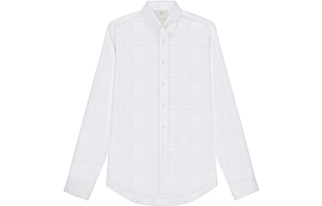 Givenchy  White Solid Color Single-Breasted Long Sleeve Casual Shirt BM60ZH140C-100 圖 2