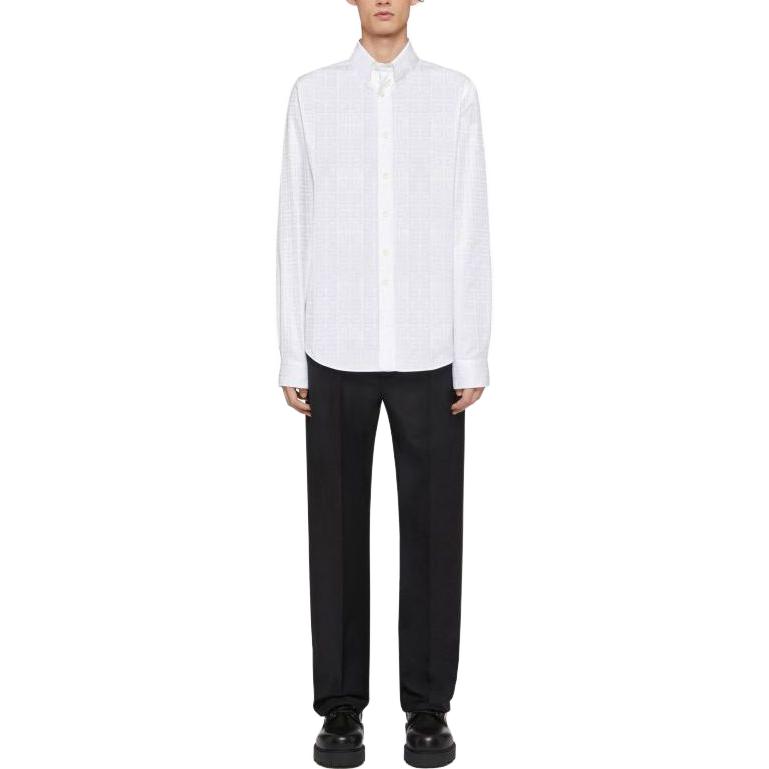 Givenchy  White Solid Color Single-Breasted Long Sleeve Casual Shirt BM60ZH140C-100 圖 3