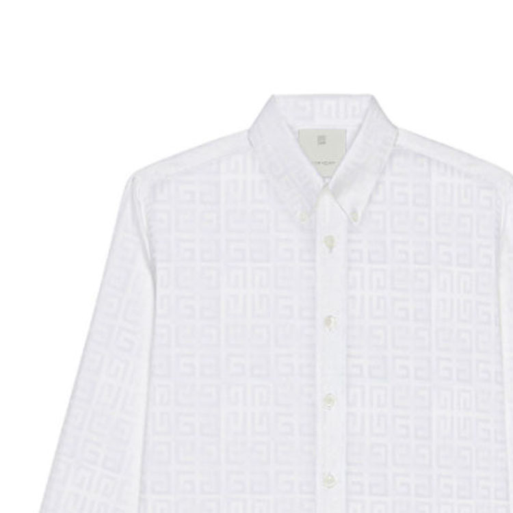 Givenchy  White Solid Color Single-Breasted Long Sleeve Casual Shirt BM60ZH140C-100 圖 7
