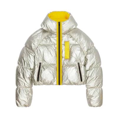 Givenchy White Solid Zip-Up Hooded Jacket. BM013W14Y4-34