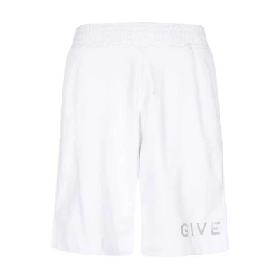 GIVENCHY White Straight-Leg Shorts with Logo Print. BM51863YCA-100