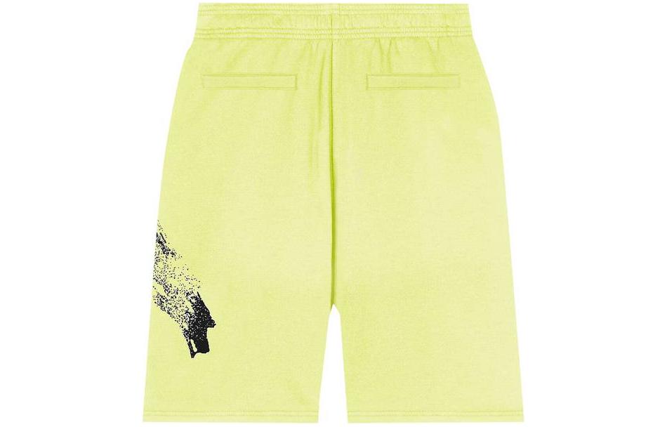 Lookbook GIVENCHY  Yellow Abstract Print Logo Bermuda Casual Shorts. BM50WU3Y6U-725
