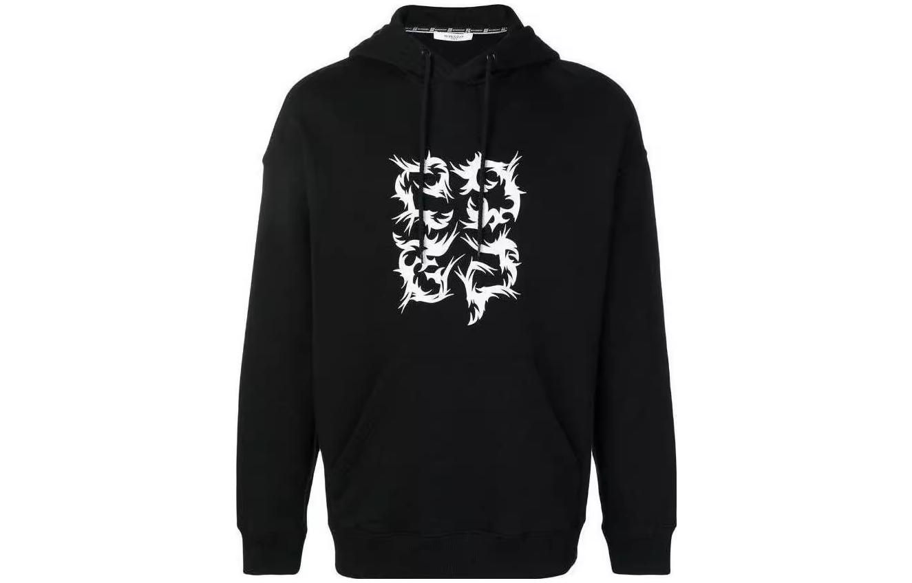 Givenchy Abstract Pattern Print Hoodie Black Fashion Pullover BM700P30AF-001