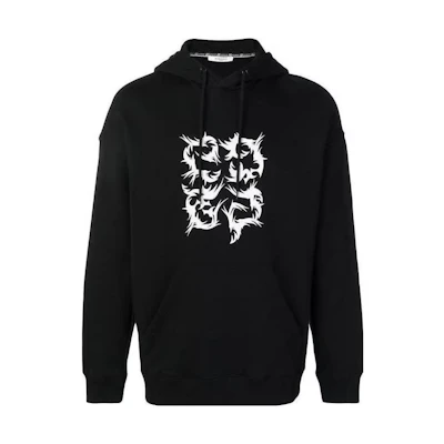 Givenchy Abstract Pattern Print Hoodie Black Fashion Pullover BM700P30AF-001