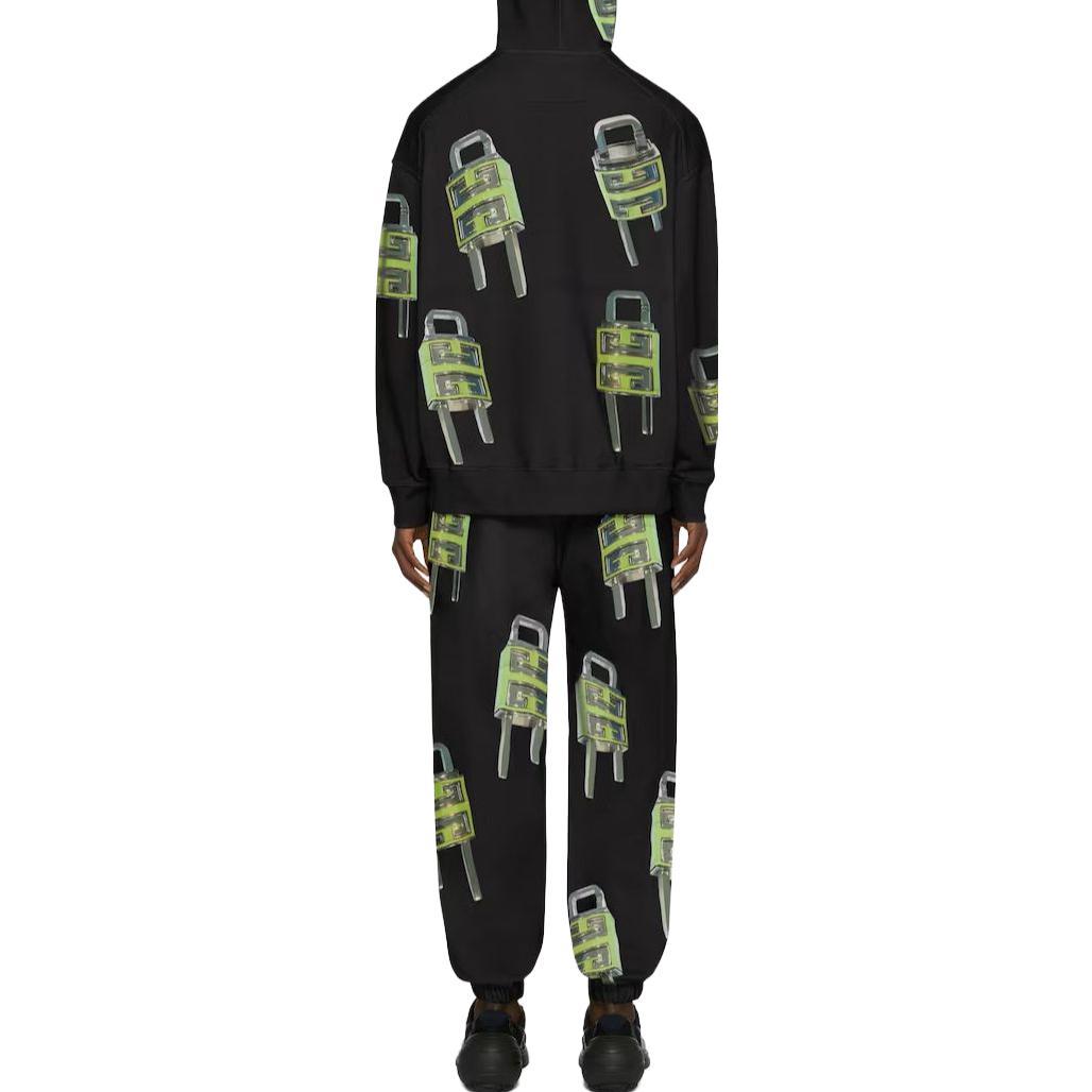 Shop Givenchy Abstract Print Jogger Pants  Black BM517J3YBC-001