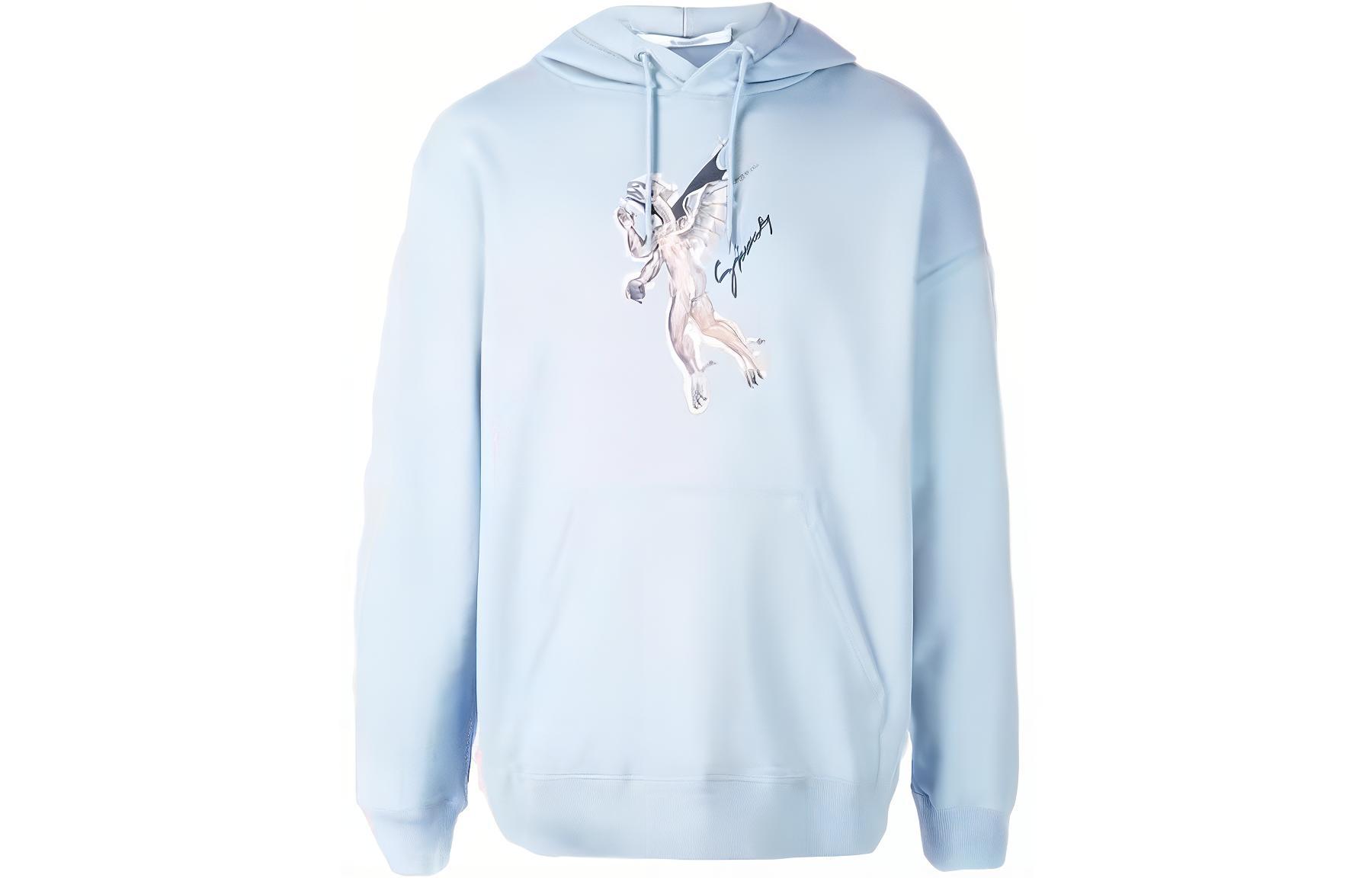 Givenchy Angel Print Hoodie Men’s Light Blue BMJ02T30AF-451