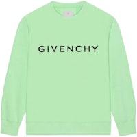 GIVENCHY Archetype SS23 Green Logo Print Crewneck Long Sleeve Sweatshirt Men. BMJ0HA3YAC-326 GIVENCHY Archetype SS23 Green Logo Print Crewneck Long Sleeve Sweatshirt Men. BMJ0HA3YAC-326