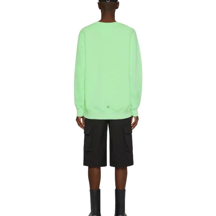 Shop GIVENCHY Archetype SS23 Sweater Hijau Logo Cetakan Lengan Panjang Lelaki. BMJ0HA3YAC-326