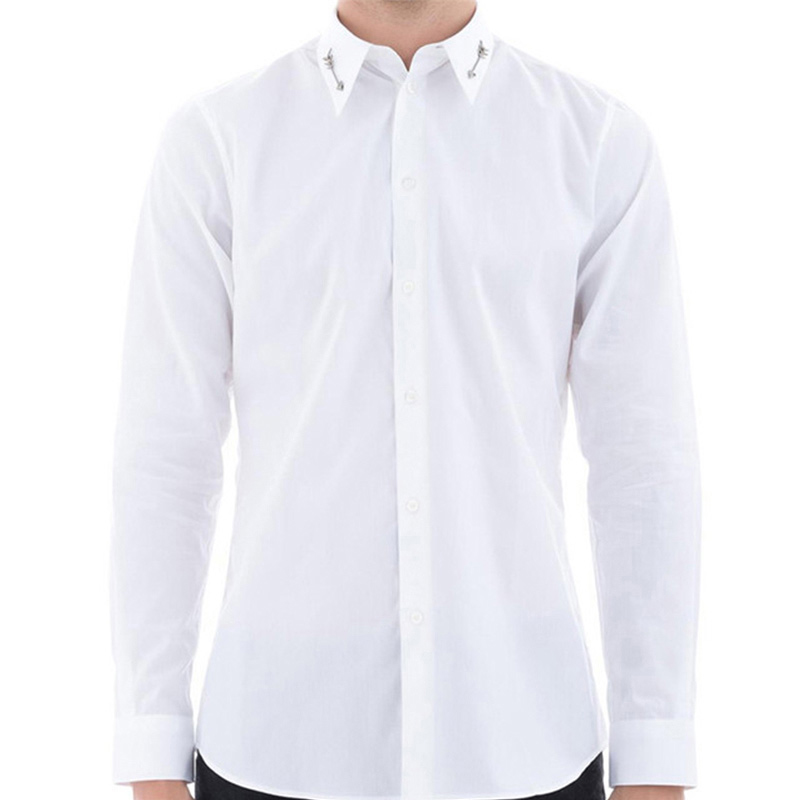 Lookbook Givenchy Arrow Label Kemeja Lengan Panjang Kasual Pria Putih. BM605R1Y39-100