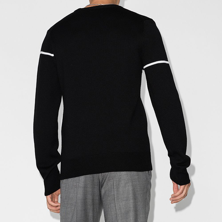 Purchase Givenchy Sweater Rajutan Wol Hitam Asimetris Huruf BM90B4404X-004