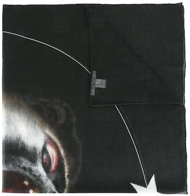 Givenchy Baboon Print Square Silk Scarf Black Unisex 1212GV-SE192-001 Shop Givenchy Baboon Print Square Silk Scarf Black Unisex 1212GV-SE192-001