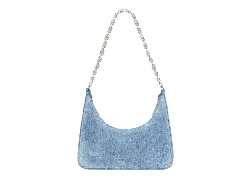 Lookbook Beg Tangan Givenchy Bulan Kecil Potongan Denim Biru Berantai Sederhana
