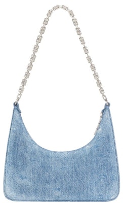Givenchy Bag Small Moon Cut Out in Washed Denim with Chain Medium blue Lookbook Givenchy Bag Small Moon Cut Out in Washed Denim with Chain Medium blue