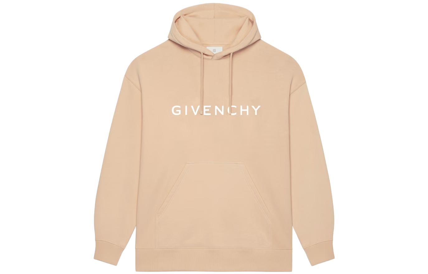 Givenchy Beige Logo Hoodie Long Sleeve Casual Sweatshirt BMJ0HC3YAC280