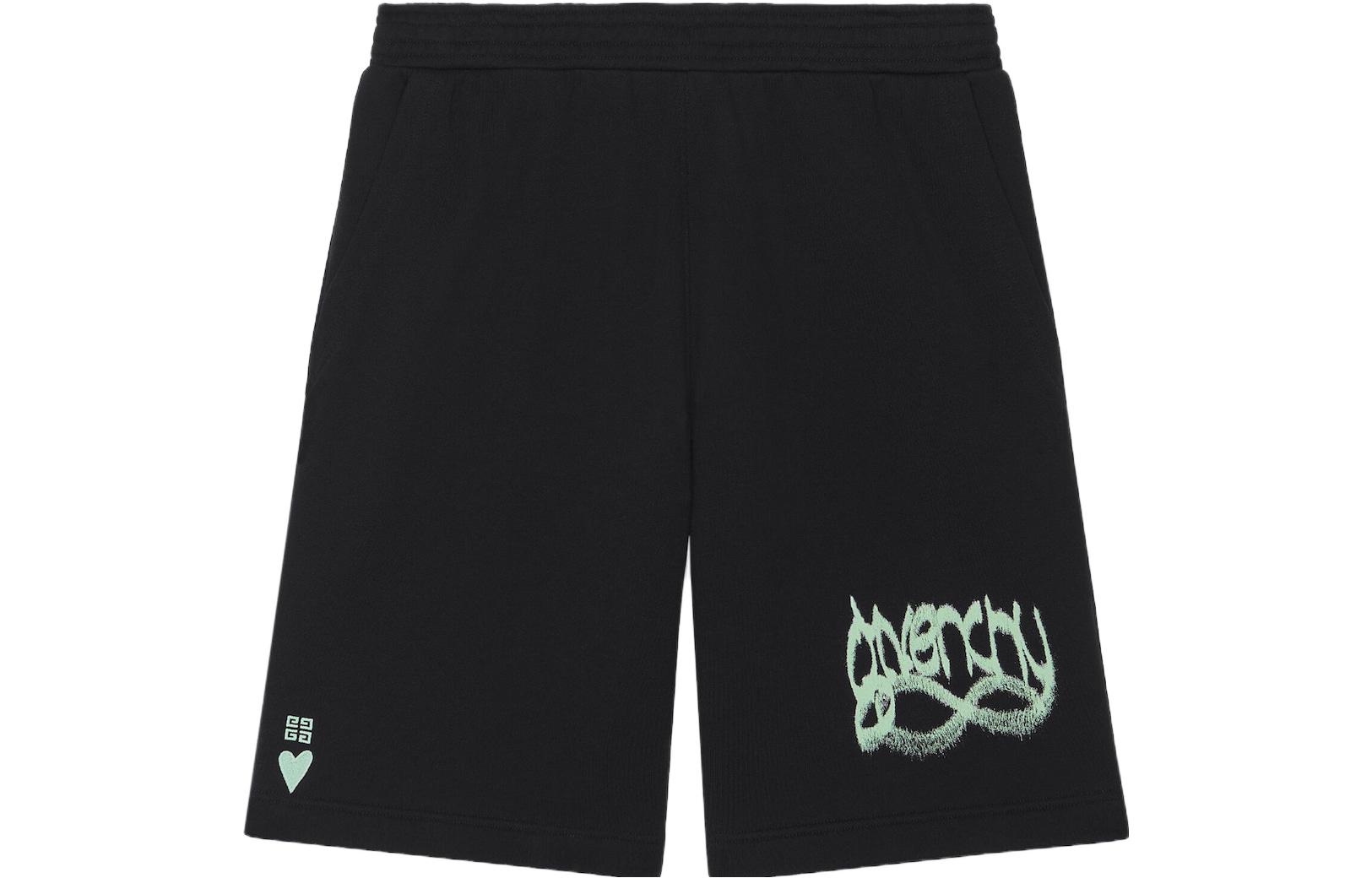 Order Givenchy Bermuda Fleece Shorts with Infinity Print Mid-Rise Relaxed Fit Black Men. BM51863YH8001