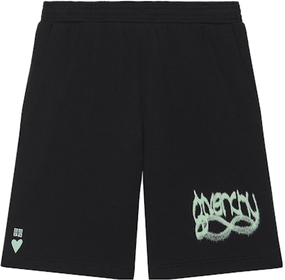 Givenchy Bermuda Fleece Shorts with Infinity Print Mid-Rise Relaxed Fit Black Men. BM51863YH8001 Order Givenchy Bermuda Fleece Shorts with Infinity Print Mid-Rise Relaxed Fit Black Men. BM51863YH8001