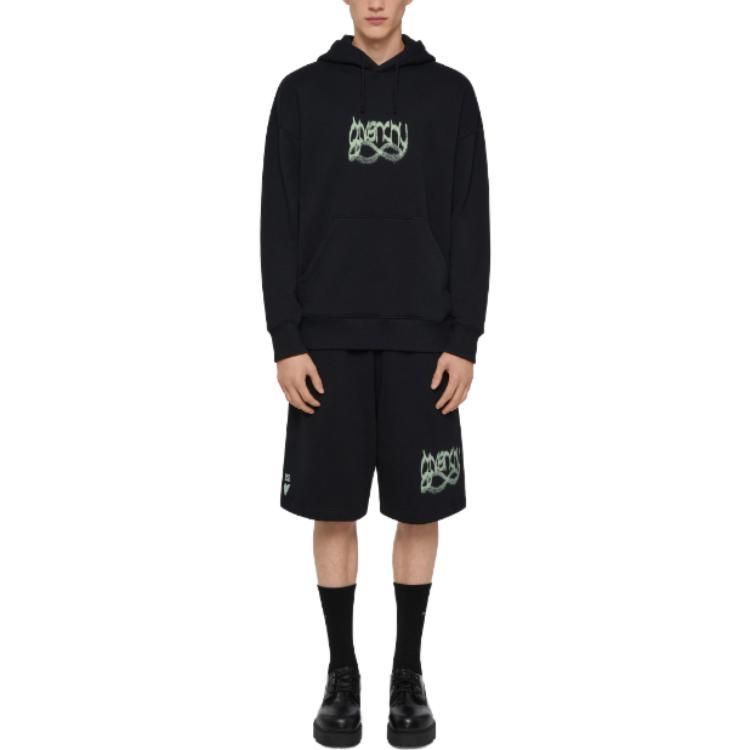 Lookbook Givenchy Bermuda Fleece Shorts with Infinity Print Mid-Rise Relaxed Fit Black Men. BM51863YH8001