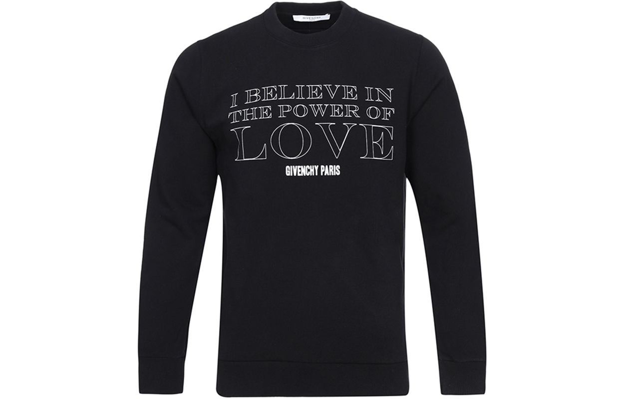 Givenchy Black Alphabet Logo Crewneck Long Sleeve Sweatshirt 16F7340653-001