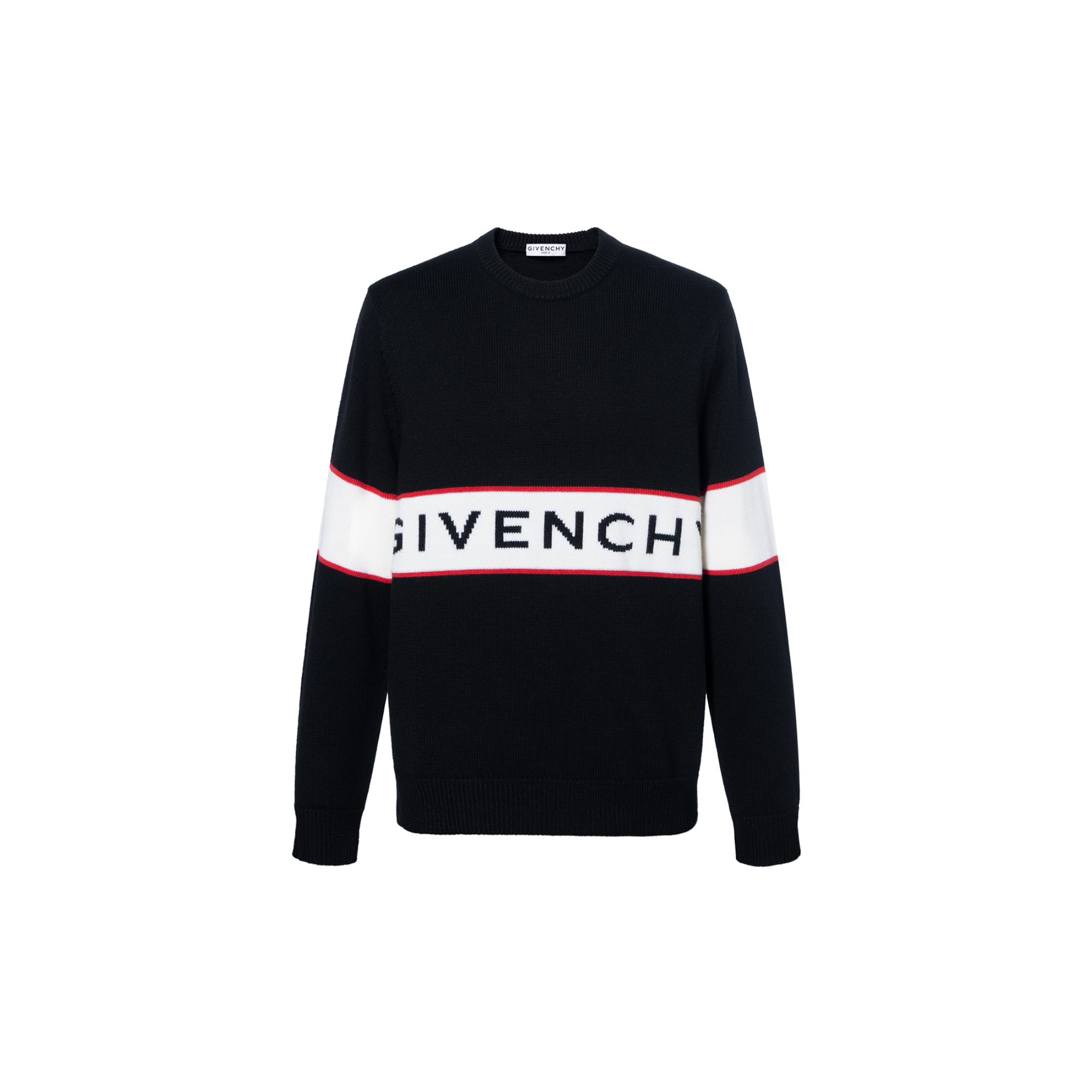 Givenchy Black Alphabet Logo Intarsia Knit Sweater BM900G400M