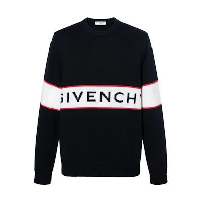 Givenchy Black Alphabet Logo Intarsia Knit Sweater BM900G400M