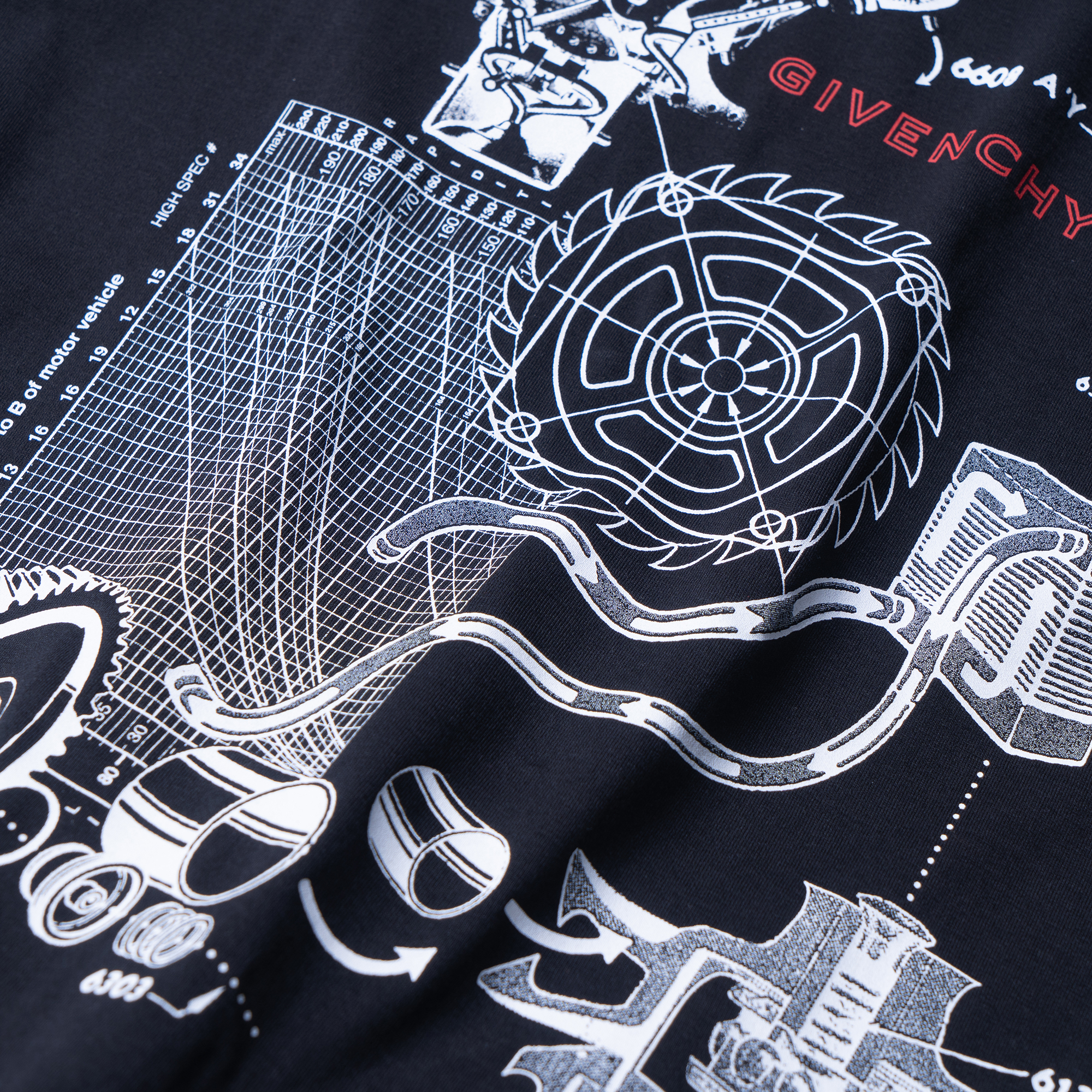 Givenchy Black Alphabet Pattern Print Crew Neck T-Shirt BM710Q3002-001 圖 4