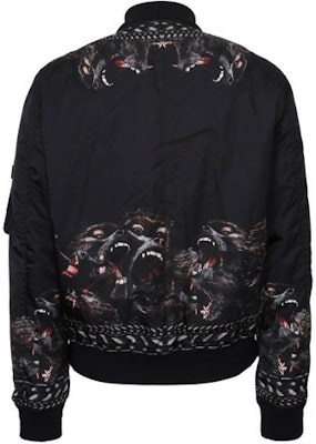 ジバンシィ ブラック アニマルプリント ジップアップ 長袖 ベースボールジャケット 16F0603749-001 Lookbook ジバンシィ ブラック アニマルプリント ジップアップ 長袖 ベースボールジャケット 16F0603749-001