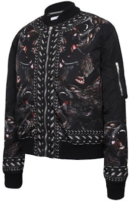 ジバンシィ ブラック アニマルプリント ジップアップ 長袖 ベースボールジャケット 16F0603749-001 Shop ジバンシィ ブラック アニマルプリント ジップアップ 長袖 ベースボールジャケット 16F0603749-001