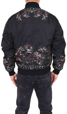 ジバンシィ ブラック アニマルプリント ジップアップ 長袖 ベースボールジャケット 16F0603749-001 Details for ジバンシィ ブラック アニマルプリント ジップアップ 長袖 ベースボールジャケット 16F0603749-001