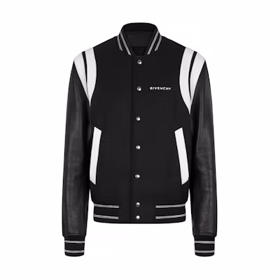 Givenchy Black Color-Block Logo Embroidered Long Sleeve Jacket BM00FL60E4-001