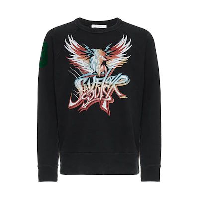 Givenchy Black Crewneck Printed Long-Sleeve Sweatshirt BM70A7307J-001
