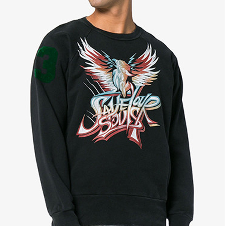 Lookbook 紀梵希黑色印花長袖圓領衛衣 BM70A7307J-001